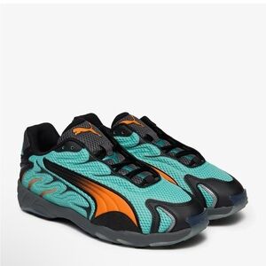 New Men’s PUMA Inhale sneakers in the Aquatic/Orange Glo
